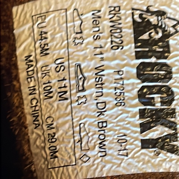 Rocky Men's Brown Pull On Boots. Fair Condition. Size 11M. - Picture 8 of 10